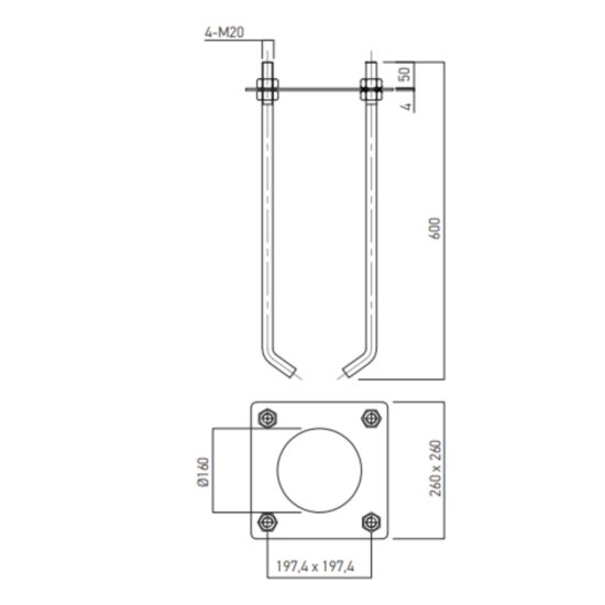 Sistem fixare stâlpi de iluminat XTORRE TOR012GA Arelux