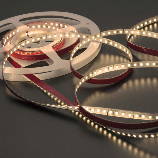 Banda LED flexibila alb cald IP20 rola 5m 24V DC/12W/m/3000K/1536 lm/m XRibo RB212820WW Arelux