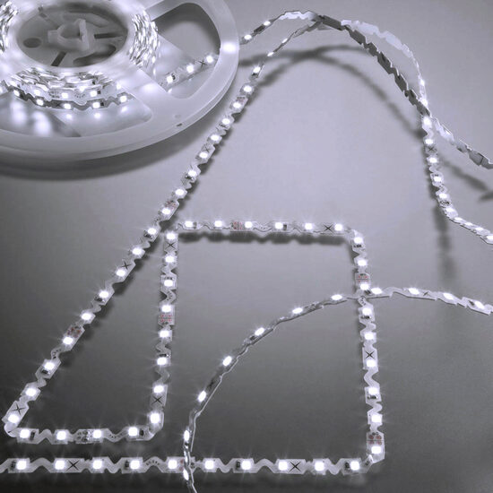 Banda LED flexibila alb rece, IP65 rola 5m 24V DC/14,4W/m/6000K/1580 lm/m XRibo Zigzag RB27265ZCW Arelux