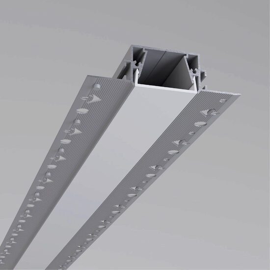 Profil fără ramă vizibila aluminiu dispersor policarbonat montaj încastrat tavane/pereți gipscarton fixare deasupra panouri gips PRF043/300SET Arelux