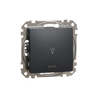 Intrerupator revenire antracit indicator luminos albastru 10A simbol lumina Sedna Design, SDD114132L Schneider Electric