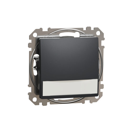 Intrerupator revenire antracit indicator luminos albastru suport eticheta 12V 10A Sedna Design, SDD114143L Schneider Electric