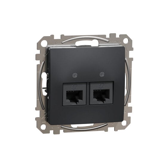 Priza date dubla RJ45 Cat.5e UTP antracit Sedna Design, SDD114452 Schneider Electric
