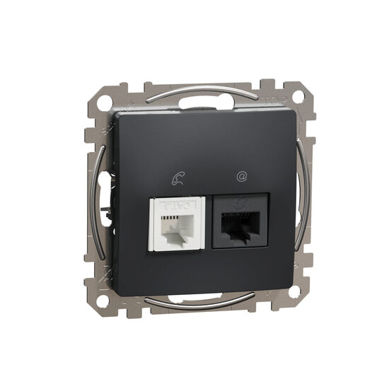 Priza date RJ11-RJ45 Cat.5 UTP antracit Sedna Design,SDD114458 Schneider Electric