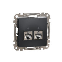 Priza date dubla RJ45 Cat.6 STP antracit Sedna Design, SDD114462S Schneider Electric