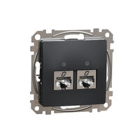 Priza date dubla RJ45 Cat.6A STP antracit Sedna Design, SDD114467S Schneider Electric