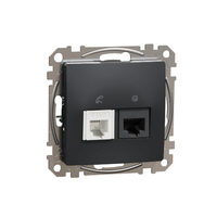 Priza date RJ11-RJ45 Cat.6 UTP antracit Sedna Design, SDD114468 Schneider Electric