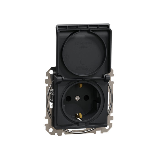 Priza simpla antracit 16A 2P+E obturatoare+capac Sedna Design. SDD114023 Schneider Electric