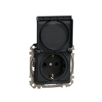 Priza simpla antracit 16A 2P+E obturatoare+capac fara surub Sedna Design, SDD114024 Schneider Electric