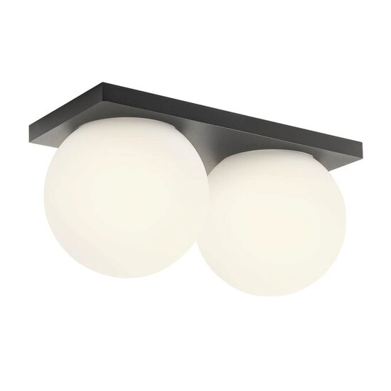 Aplică/plafoniera LED baie IP44 neagră 24W/3000K Opale 01-4387 Redo