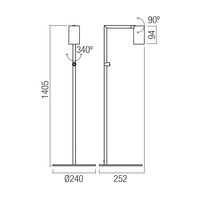 Lampadar modern auriu mat Rolf 01-4570 Redo