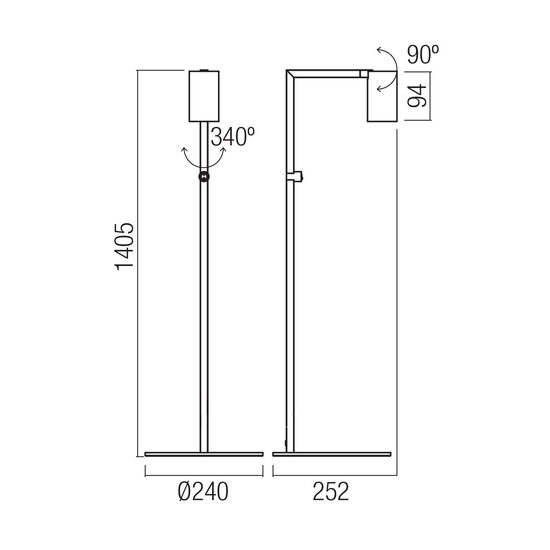 Lampadar modern auriu mat Rolf 01-4570 Redo