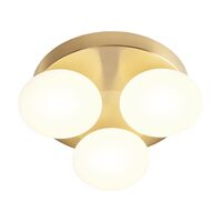 Plafonieră baie IP44 alama periata LED 3x5W 3000/4000K Ovum 01-4307 Redo
