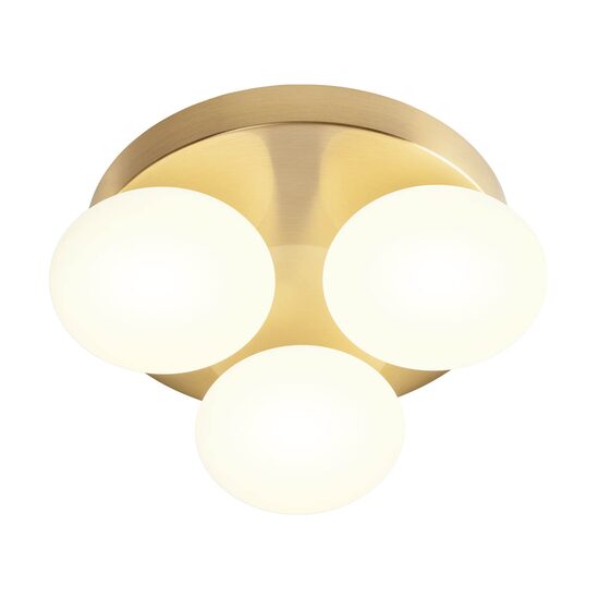 Plafonieră baie IP44 alama periata LED 3x5W 3000/4000K Ovum 01-4307 Redo