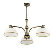 Lustra clasica alama patinata sticla alba 3xE27 Montana 1163 Jupiter