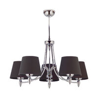 Lustra moderna crom abajur grafit 5xE27 Galaxy 1255 Jupiter