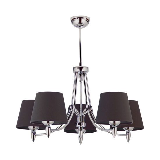 Lustra moderna crom abajur grafit 5xE27 Galaxy 1255 Jupiter