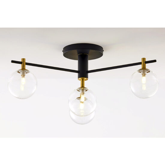 Plafoniera moderna negru auriu bej sticla transparenta 4xG9 Figaro 2034 Jupiter
