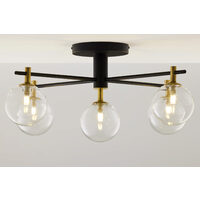 Plafoniera moderna negru auriu sticla transparenta 5xG9 Figaro 2035 Jupiter