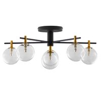 Plafoniera moderna negru auriu sticla transparenta 6xG9 Figaro 2036 Jupiter