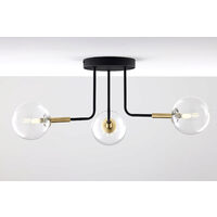 Plafoniera moderna negru/auriu sticla transparenta 3xG9 Burano 2039 Jupiter