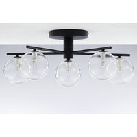 Plafoniera moderna negru sticla transparenta 5xG9 Prato 2046 Jupiter