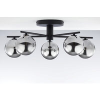 Plafoniera moderna negru sticla fumurie 5xG9 Prato 2048 Jupiter