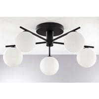 Plafoniera moderna negru sticla alba 5xG9 Prato 2049 Jupiter