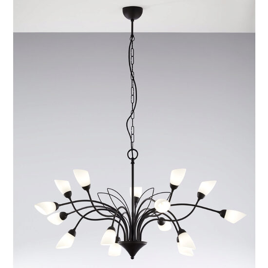 Lustra florentina negru mat alb 15xG9 Gloriosa 2057 Jupiter