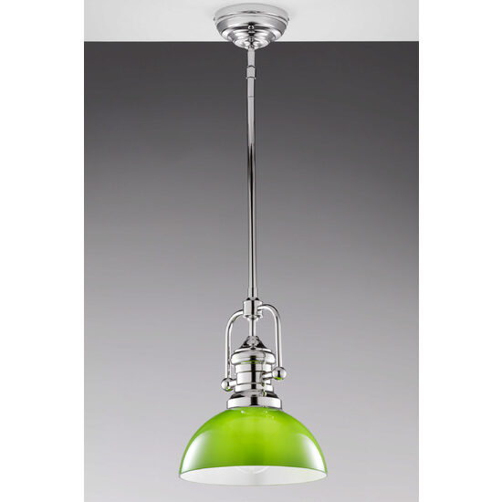 Lustra moderna nichel lucios abajur verde 1xE27 Platino 2071 Jupiter