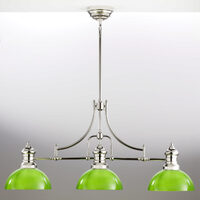 Candelabru modern nichel lucios abajururi verzi 3xE27 Platino 2072 Jupiter