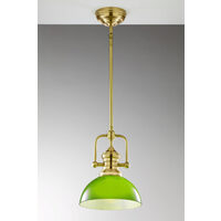 Lustra moderna alama periata abajur verde 1xE27 Platino 2073 Jupiter