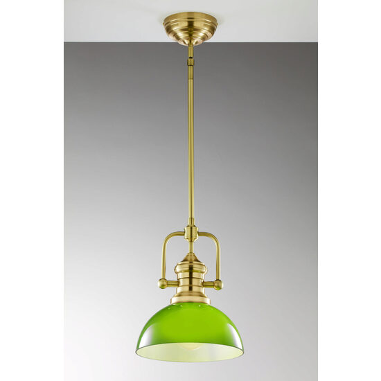 Lustra moderna alama periata abajur verde 1xE27 Platino 2073 Jupiter