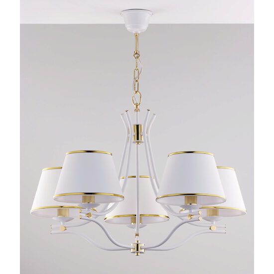 Candelabru clasic alb auriu lucios 5xE27 Samba 2084 Jupiter