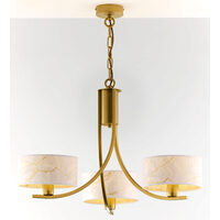 Candelabru modern alb/auriu abajururi albe 3xE27 Arthur 2096 Jupiter