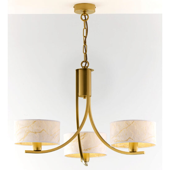 Candelabru modern alb/auriu abajururi albe 3xE27 Arthur 2096 Jupiter