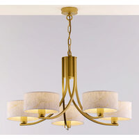 Candelabru modern alb/auriu abajururi albe 5xE27 Arthur 2097 Jupiter
