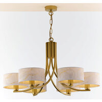 Candelabru modern alb/auriu abajururi albe 6xE27 Arthur 2098 Jupiter