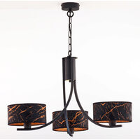 Candelabru modern negru abajururi negre/rosii 3xE27 Arthur 2106 Jupiter
