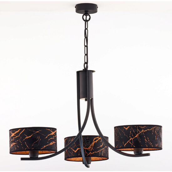 Candelabru modern negru abajururi negre/rosii 3xE27 Arthur 2106 Jupiter