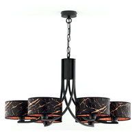Candelabru modern negru abajururi negre/rosii 6xE27 Arthur 2108 Jupiter