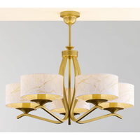 Candelabru modern auriu abajururi albe 5xE27 Kaszmir 2110 Jupiter