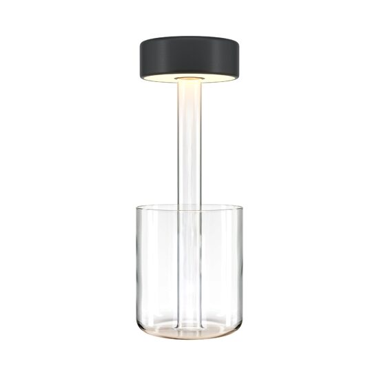 Veioza reincarcabila LED moderna AI Collaboration transparenta capac neagra Ø12cm 3W, Maytoni
