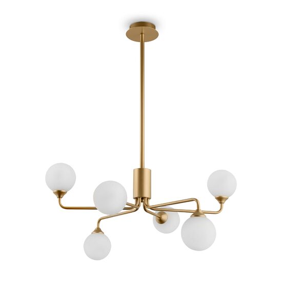 Candelabru modern Alexis auriu mat abajur alb Ø65cm, Maytoni