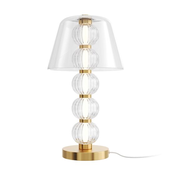 Veioza LED moderna Amulet aurie abajur transparent Ø25cm 10W, Maytoni