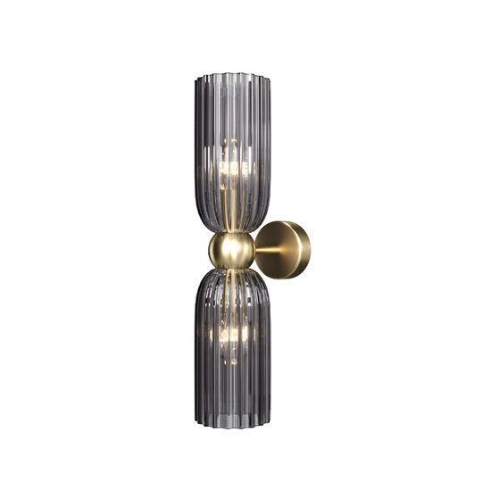 Aplica moderna Antic aurie cu doua abajururi gri Ø10cm, Maytoni