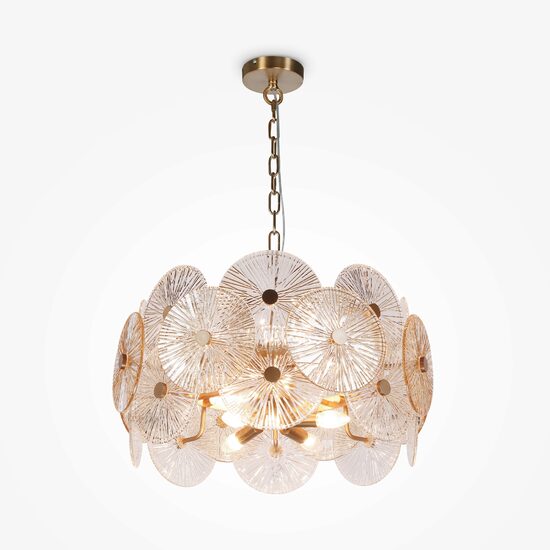Lustra moderna Aster bronz abajur chihlimbar Ø62cm, Maytoni