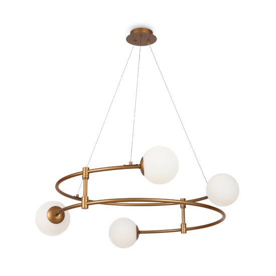 Lustra moderna Balance bronz abajur alb Ø61cm, Maytoni