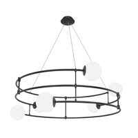 Lustra moderna Balance neagra abajur alb Ø81cm, Maytoni