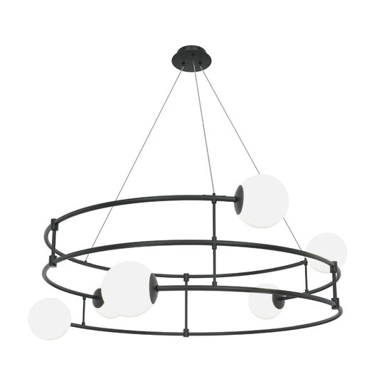 Lustra moderna Balance neagra abajur alb Ø81cm, Maytoni
